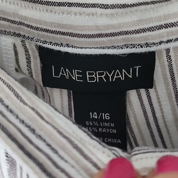 Lane Bryant Linen Stripes Wide Leg Waist Band Pants 14/16 XXL (T20) - Picture 5 of 7